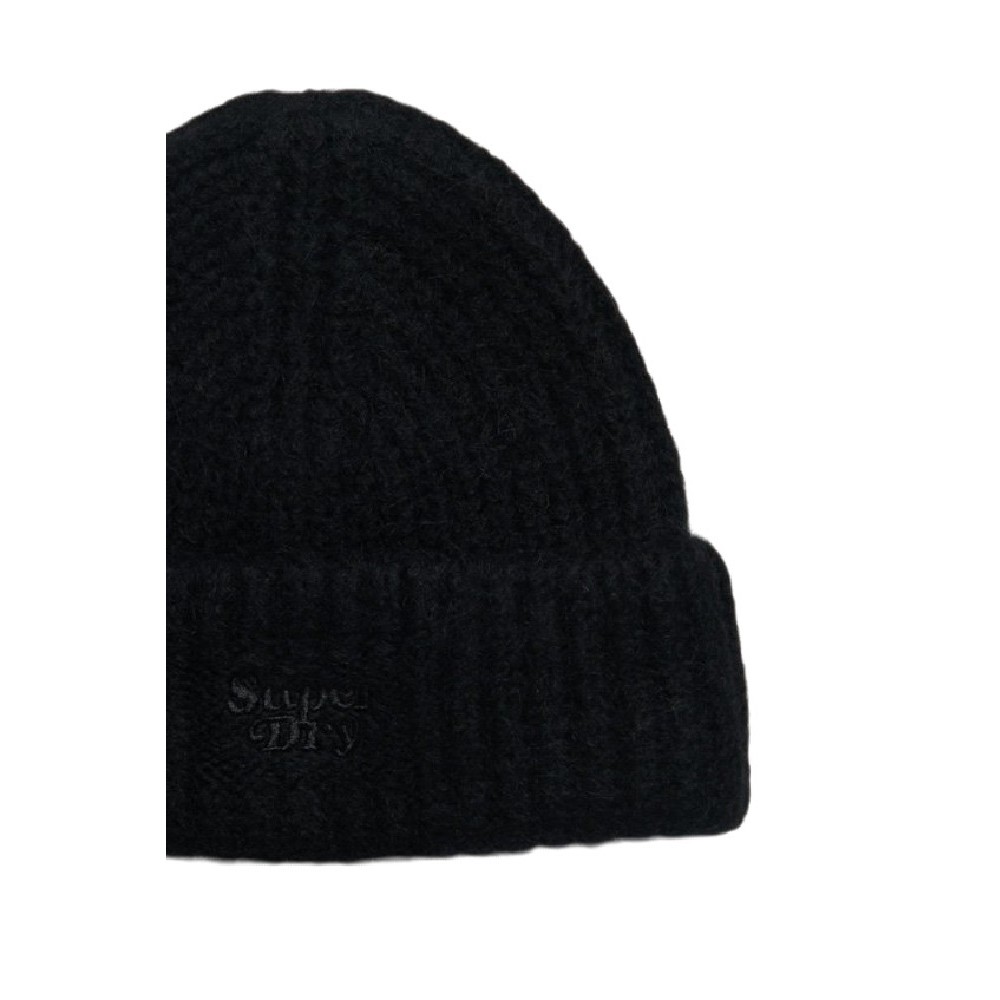 SUPERDRY D3 SDRY RIB KNIT BEANIE HAT ΣΚΟΥΦΟΣ  ΓΥΝΑΙΚΕΙΟΣ BLACK