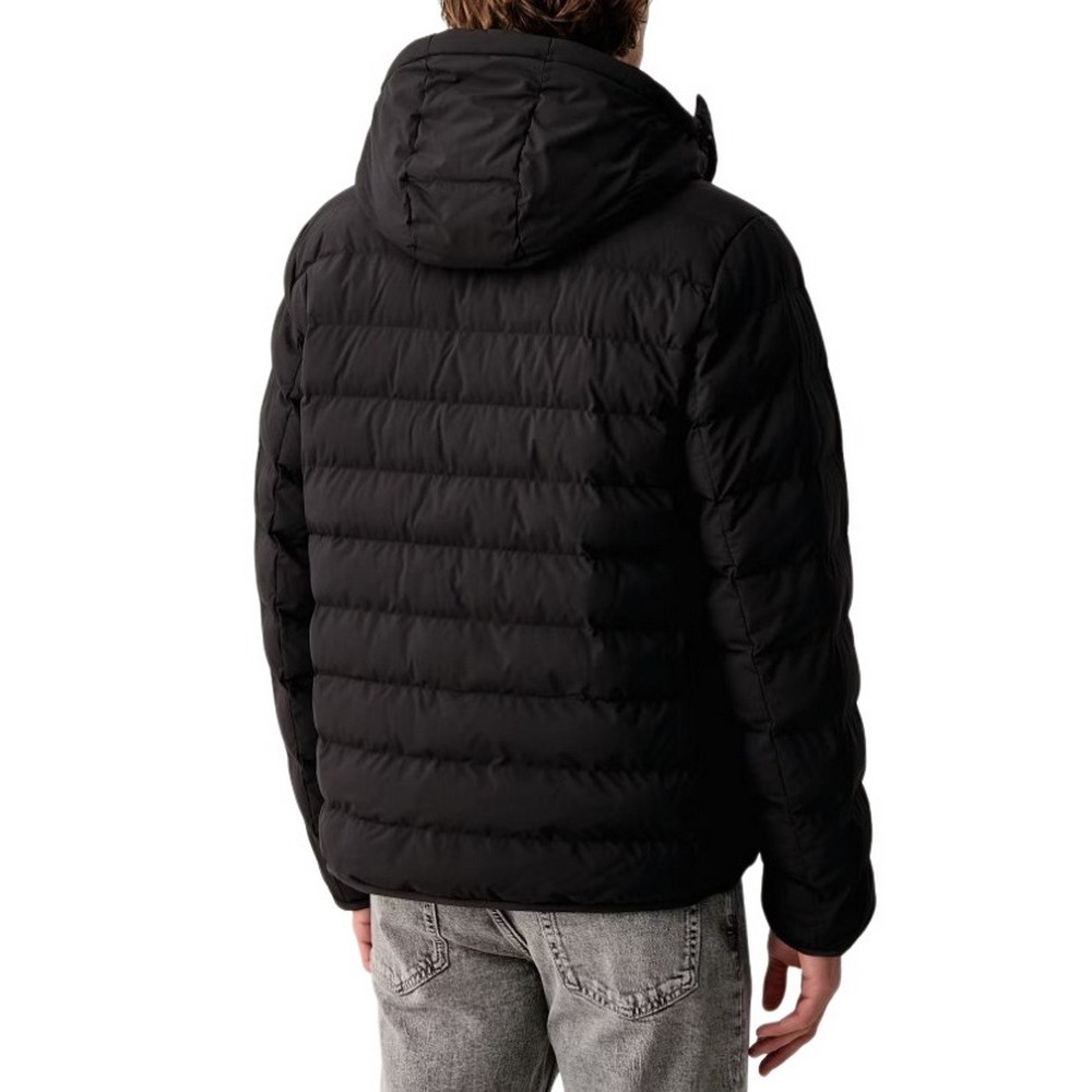 CALVIN KLEIN LTWT NYLON HOODED PUFFER JKT ΜΠΟΥΦΑΝ ΑΝΔΡΙΚΟ BLACK