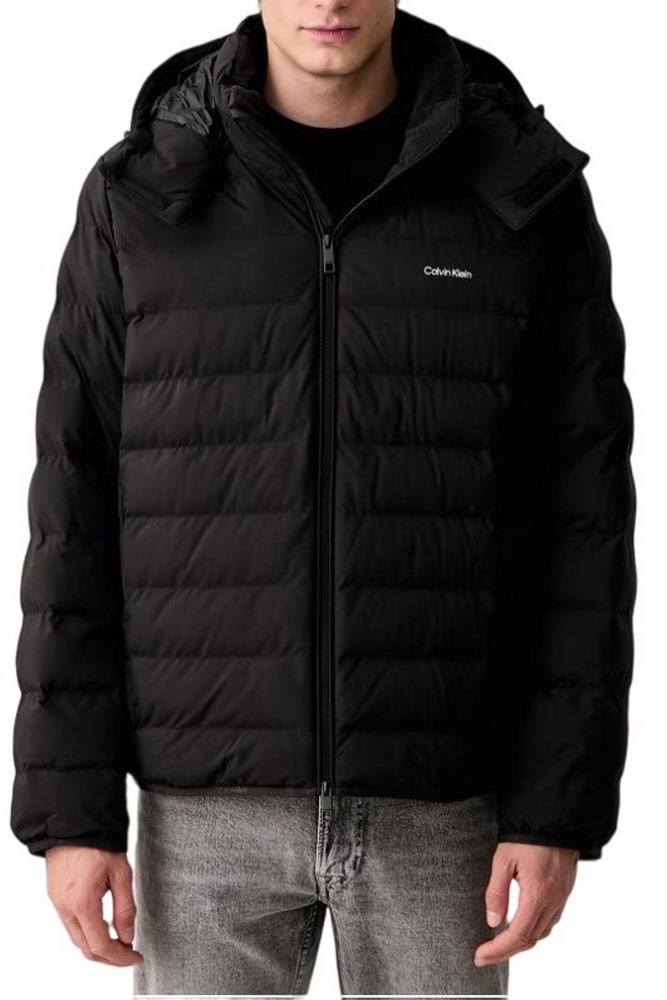CALVIN KLEIN LTWT NYLON HOODED PUFFER JKT ΜΠΟΥΦΑΝ ΑΝΔΡΙΚΟ BLACK