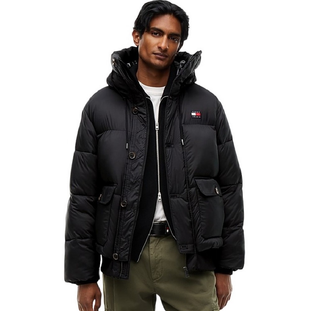 TOMMY JEANS WORKWEAR HOODED JACKET EXT ΜΠΟΥΦΑΝ ΑΝΔΡΙΚΟ BLACK