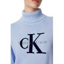 CALVIN KLEIN JEANS LS LOGO TNECK PULLOVER ΜΠΛΟΥΖΑ ΠΛΕΚΤΗ ΓΥΝΑΙΚΕΙΑ CIEL