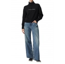 CALVIN KLEIN JEANS LS LOGO TNECK PULLOVER ΜΠΛΟΥΖΑ ΠΛΕΚΤΗ ΓΥΝΑΙΚΕΙΑ BLACK