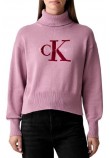 CALVIN KLEIN JEANS LS LOGO TNECK PULLOVER ΜΠΛΟΥΖΑ ΠΛΕΚΤΗ ΓΥΝΑΙΚΕΙΑ DUSKY ORCHID