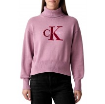 CALVIN KLEIN JEANS LS LOGO TNECK PULLOVER ΜΠΛΟΥΖΑ ΠΛΕΚΤΗ ΓΥΝΑΙΚΕΙΑ DUSKY ORCHID