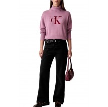 CALVIN KLEIN JEANS LS LOGO TNECK PULLOVER ΜΠΛΟΥΖΑ ΠΛΕΚΤΗ ΓΥΝΑΙΚΕΙΑ DUSKY ORCHID