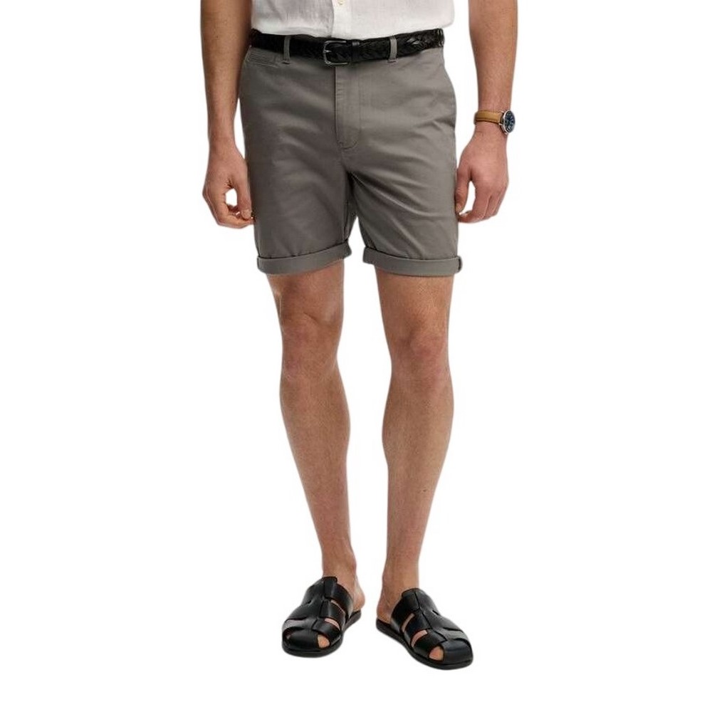 SUPERDRY D1 STUD PREMIUM REGULAR CHINO SHORT ΣΟΡΤΣ ΑΝΔΡΙΚΟ WASHED GREY