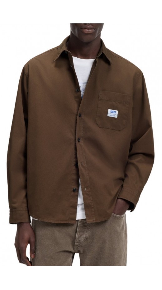 HUGO BOSS CASUAL SHIRT EBALTO ΠΟΥΚΑΜΙΣΟ ΑΝΔΡΙΚΟ BROWN