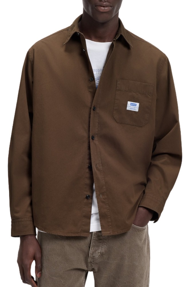 HUGO BOSS CASUAL SHIRT EBALTO ΠΟΥΚΑΜΙΣΟ ΑΝΔΡΙΚΟ BROWN