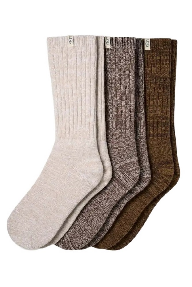 UGG RIB KNIT SLOUCHY CREW 3 PACK ΣΕΤ ΜΕΣΑΙΕΣ ΚΑΛΤΣΕΣ ΓΥΝΑΙΚΕΙΕΣ NEUTRALS