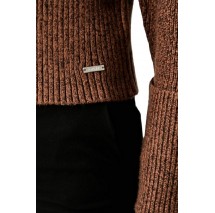 DKNY PULLOVER ΜΠΛΟΥΖΑ ΠΛΕΚΤΗ ΓΥΝΑΙΚΕΙΑ BROWN
