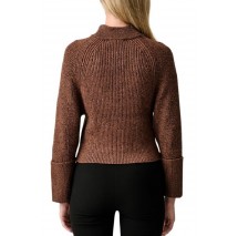 DKNY PULLOVER ΜΠΛΟΥΖΑ ΠΛΕΚΤΗ ΓΥΝΑΙΚΕΙΑ BROWN