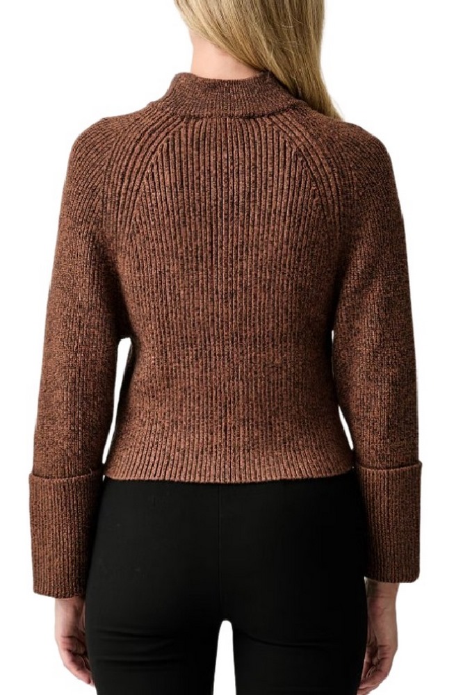 DKNY PULLOVER ΜΠΛΟΥΖΑ ΠΛΕΚΤΗ ΓΥΝΑΙΚΕΙΑ BROWN