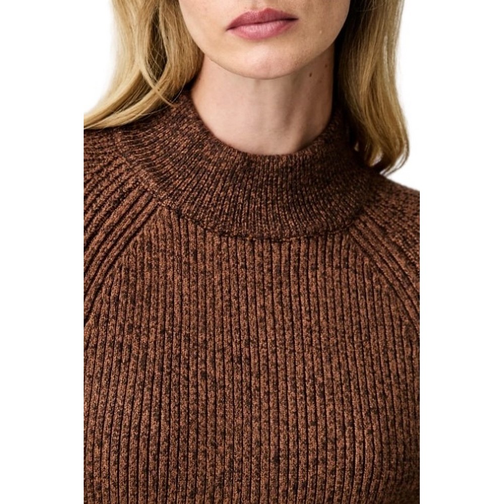 DKNY PULLOVER ΜΠΛΟΥΖΑ ΠΛΕΚΤΗ ΓΥΝΑΙΚΕΙΑ BROWN