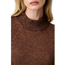 DKNY PULLOVER ΜΠΛΟΥΖΑ ΠΛΕΚΤΗ ΓΥΝΑΙΚΕΙΑ BROWN