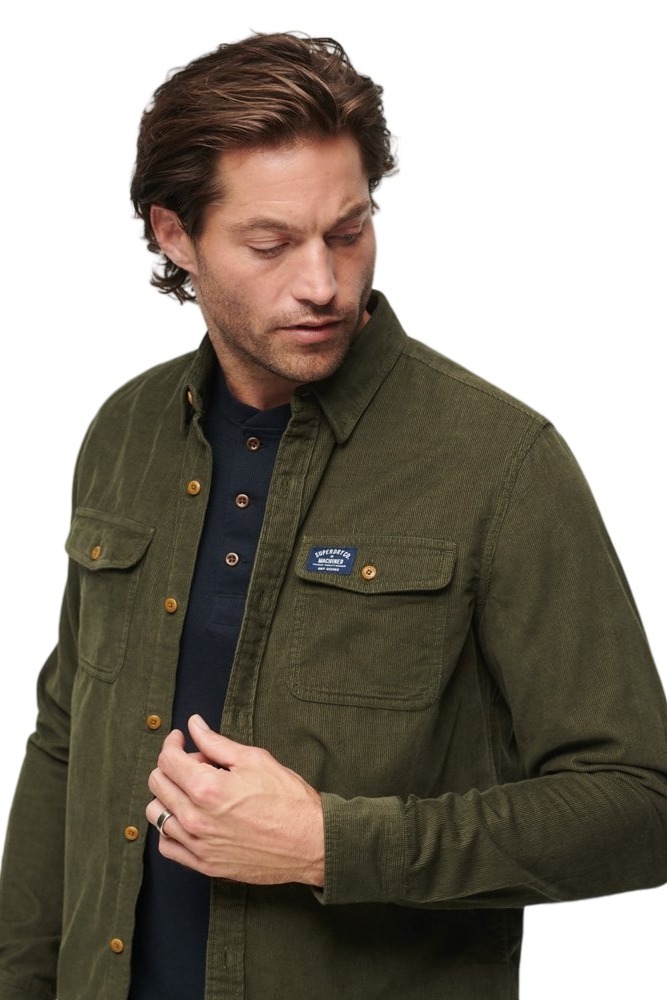 SUPERDRY D4 OVIN TRAILSMAN CORD SHIRT ΠΟΥΚΑΜΙΣΟ ΑΝΔΡΙΚΟ GREEN
