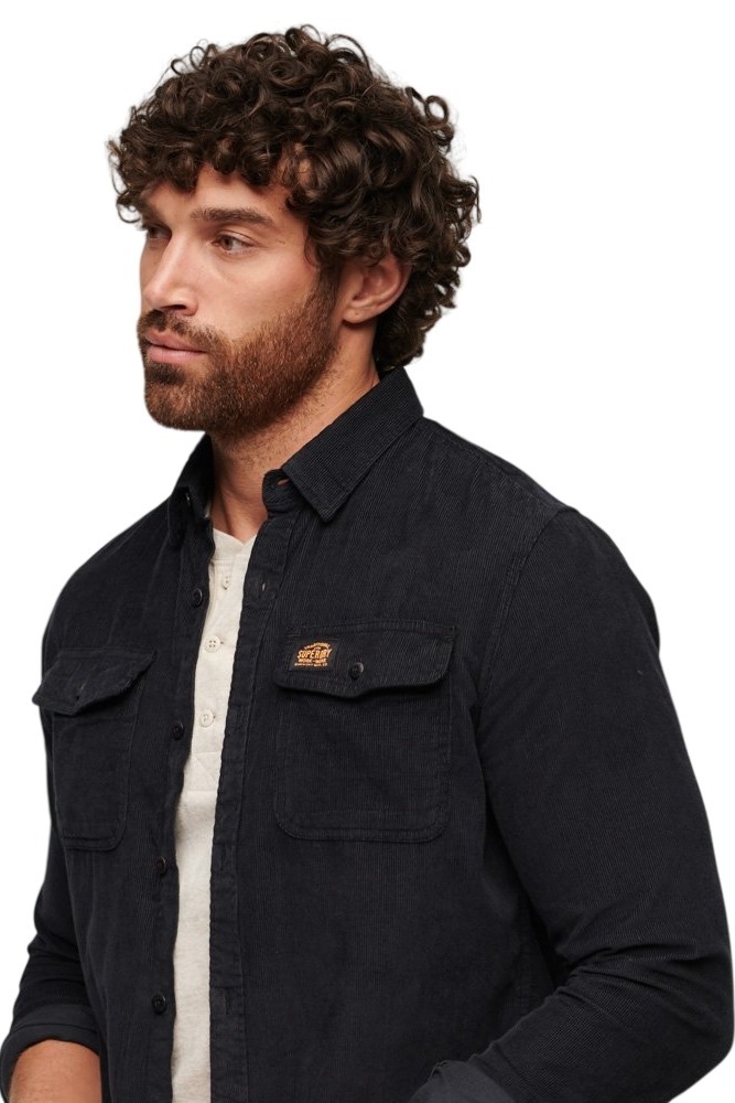 SUPERDRY D4 OVIN TRAILSMAN CORD SHIRT ΠΟΥΚΑΜΙΣΟ ΑΝΔΡΙΚΟ BLACK