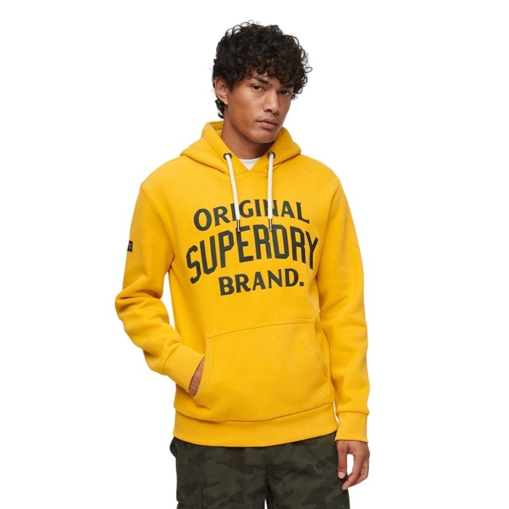 SUPERDRY ATHLETIC SCRIPT GRAPHIC HOODIE ΦΟΥΤΕΡ ΑΝΔΡΙΚΟ YELLOW