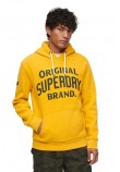 SUPERDRY D4 OVIN ATHLETIC SCRIPT GRAPHIC HOODIE ΦΟΥΤΕΡ ΑΝΔΡΙΚΟ YELLOW