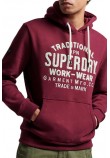 SUPERDRY ATHLETIC SCRIPT GRAPHIC HOODIE ΦΟΥΤΕΡ ΑΝΔΡΙΚΟ PURPLE