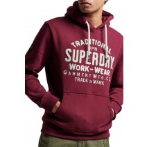 SUPERDRY ATHLETIC SCRIPT GRAPHIC HOODIE ΦΟΥΤΕΡ ΑΝΔΡΙΚΟ PURPLE