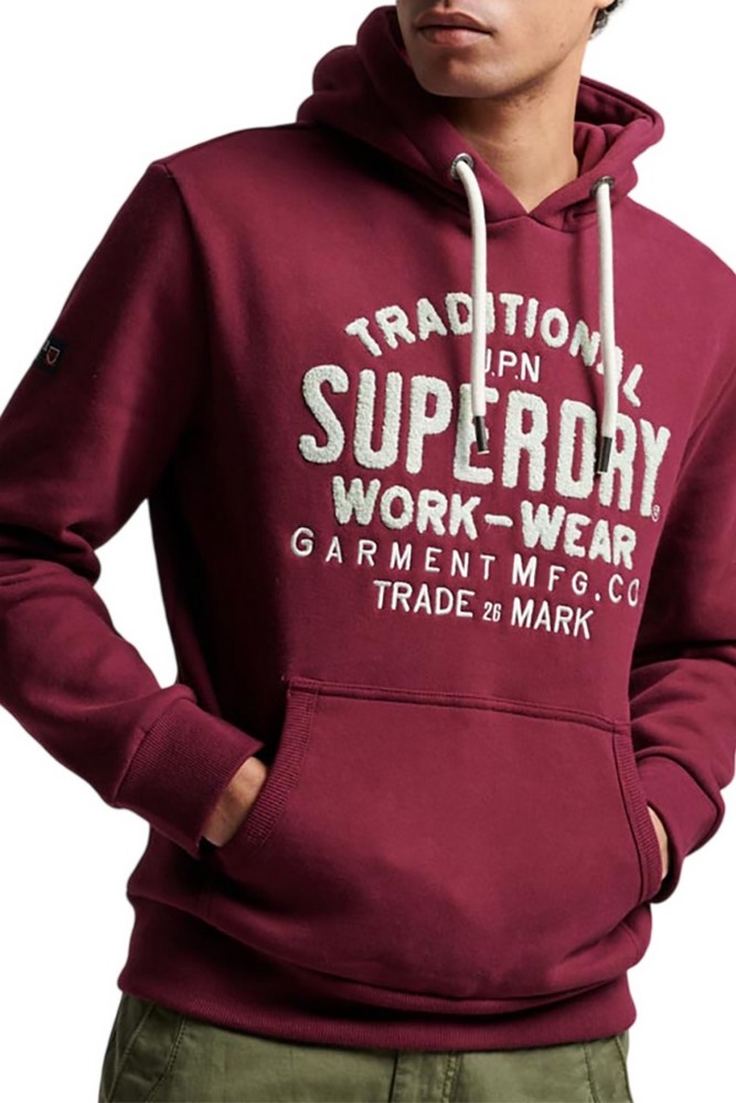 SUPERDRY ATHLETIC SCRIPT GRAPHIC HOODIE ΦΟΥΤΕΡ ΑΝΔΡΙΚΟ PURPLE