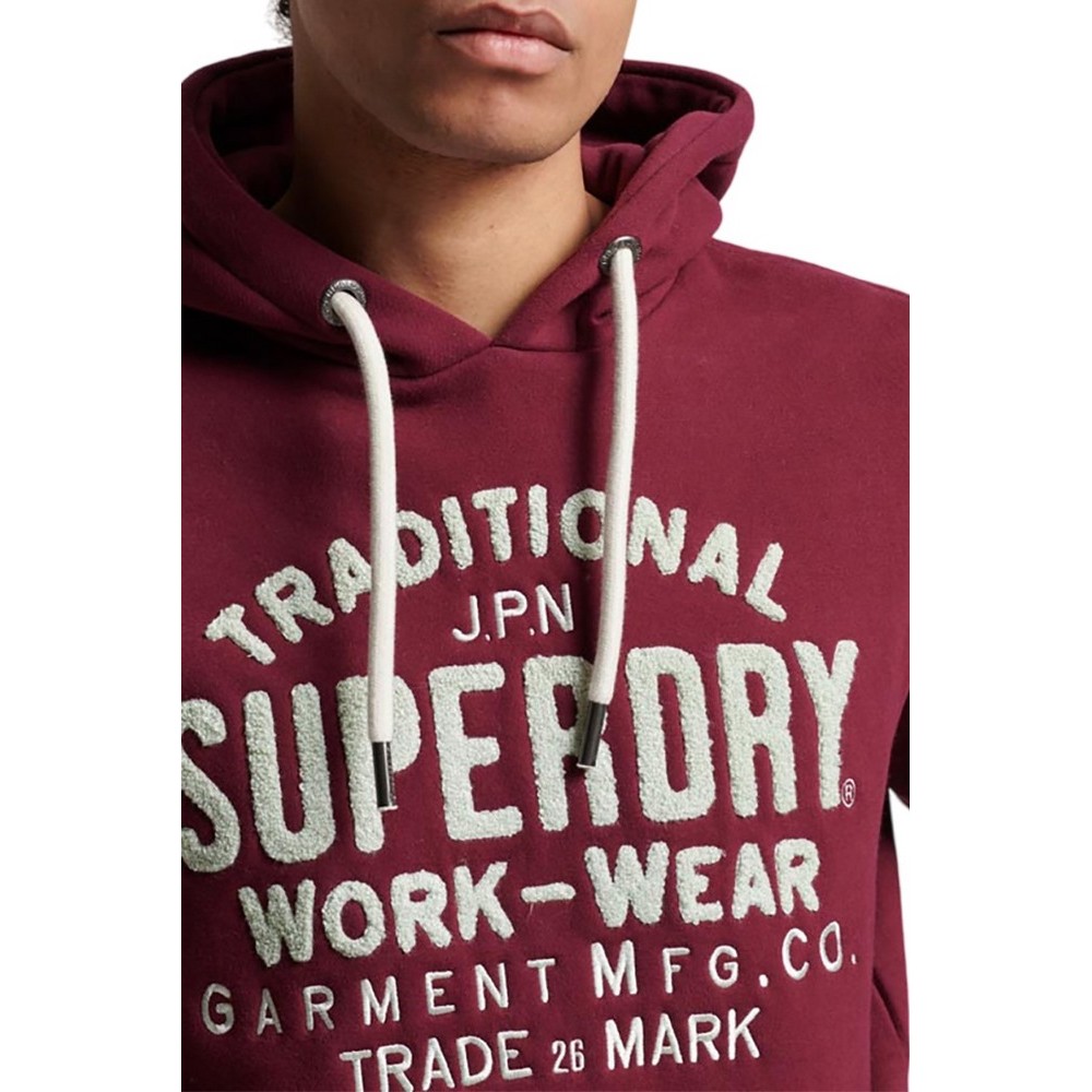 SUPERDRY ATHLETIC SCRIPT GRAPHIC HOODIE ΦΟΥΤΕΡ ΑΝΔΡΙΚΟ PURPLE