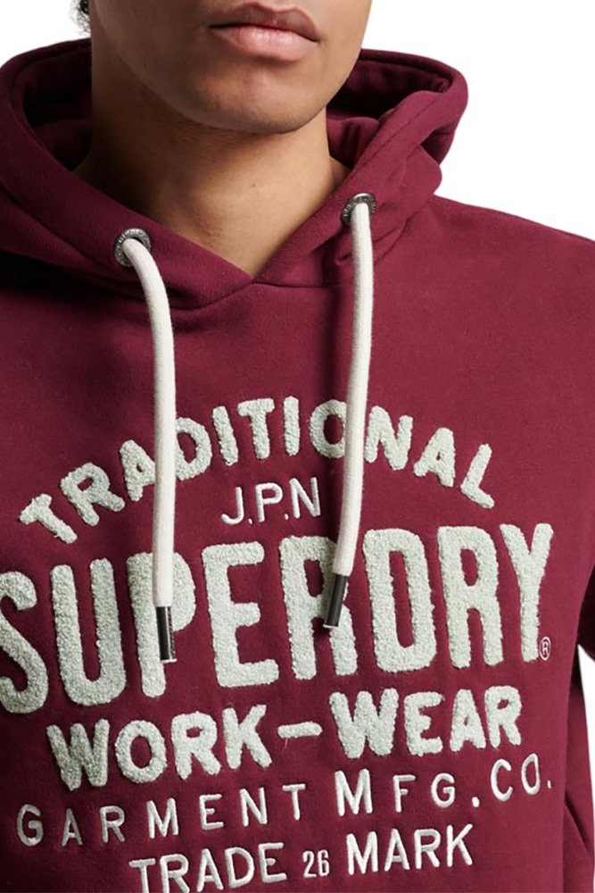 SUPERDRY ATHLETIC SCRIPT GRAPHIC HOODIE ΦΟΥΤΕΡ ΑΝΔΡΙΚΟ PURPLE