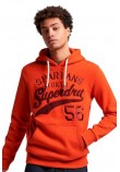 SUPERDRY D4 OVIN ATHLETIC SCRIPT GRAPHIC HOODIE ΦΟΥΤΕΡ ΑΝΔΡΙΚΟ ORANGE