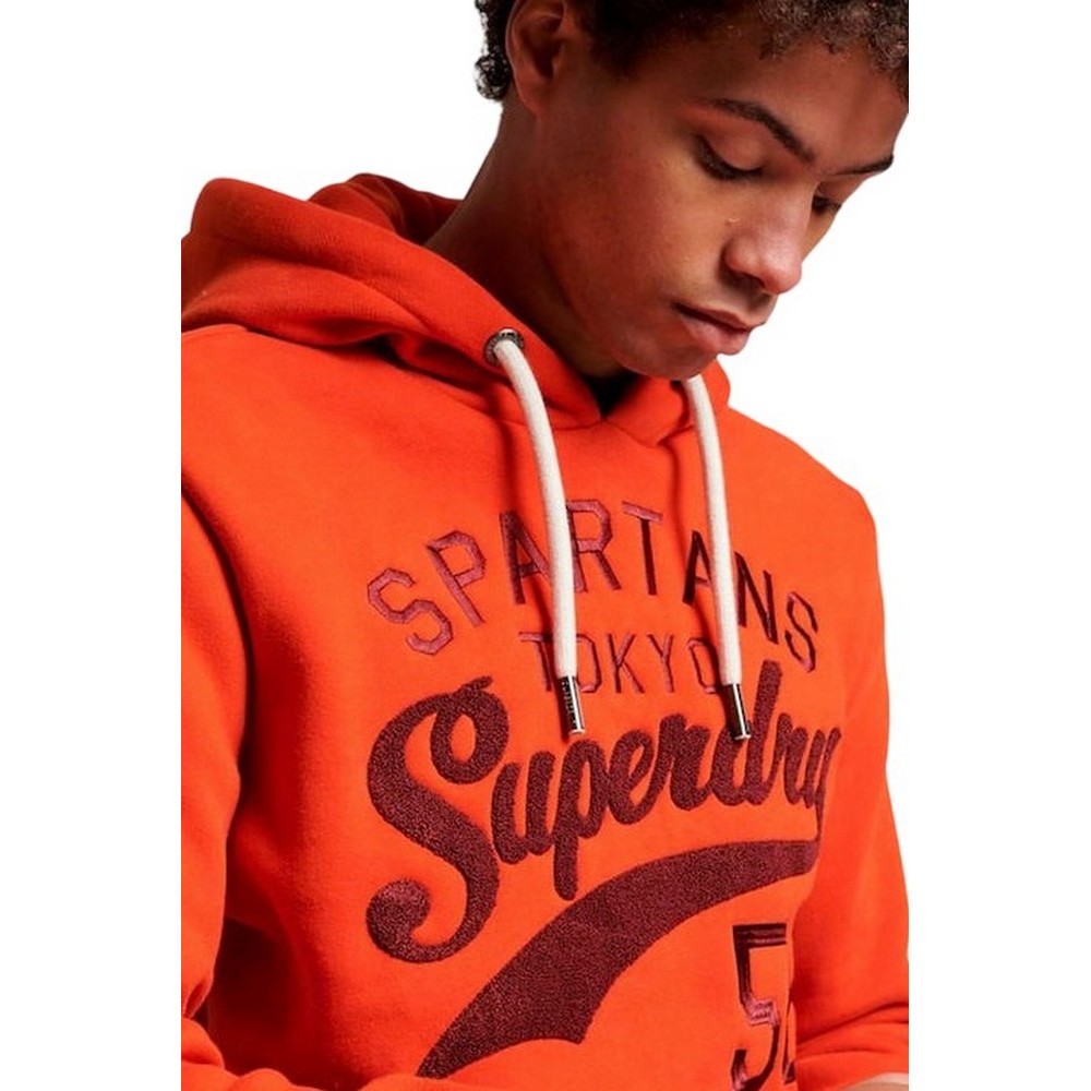 SUPERDRY ATHLETIC SCRIPT GRAPHIC HOODIE ΦΟΥΤΕΡ ΑΝΔΡΙΚΟ ORANGE