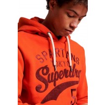 SUPERDRY D4 OVIN ATHLETIC SCRIPT GRAPHIC HOODIE ΦΟΥΤΕΡ ΑΝΔΡΙΚΟ ORANGE