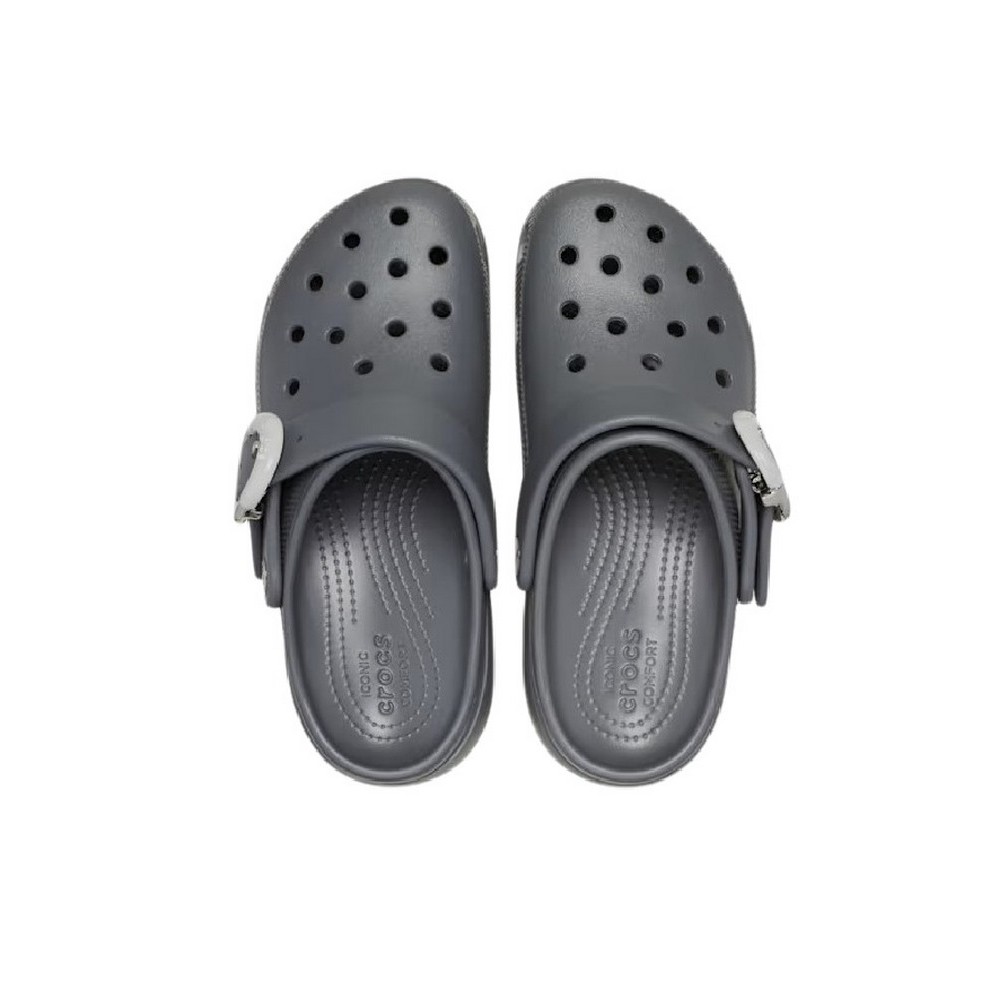 CROCS CLASSIC PLATFORM BUCKLE CLOG ΠΕΔΙΛΟ ΓΥΝΑΙΚΕΙΟ DARK GREY