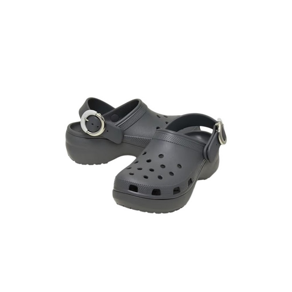 CROCS CLASSIC PLATFORM BUCKLE CLOG ΠΕΔΙΛΟ ΓΥΝΑΙΚΕΙΟ DARK GREY