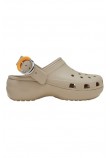CROCS CLASSIC PLATFORM BUCKLE CLOG ΠΕΔΙΛΟ ΓΥΝΑΙΚΕΙΟ BEIGE