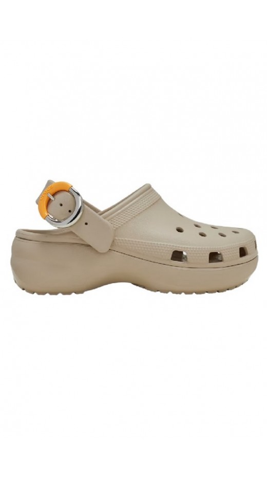 CROCS CLASSIC PLATFORM BUCKLE CLOG ΠΕΔΙΛΟ ΓΥΝΑΙΚΕΙΟ BEIGE