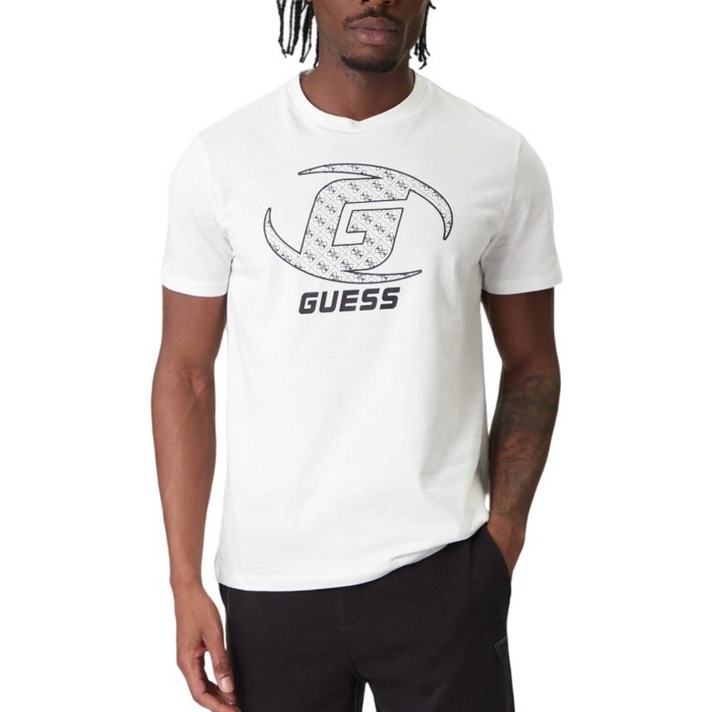GUESS KELE CN T-SHIRT ΜΠΛΟΥΖΑ ΑΝΔΡΙΚΗ WHITE