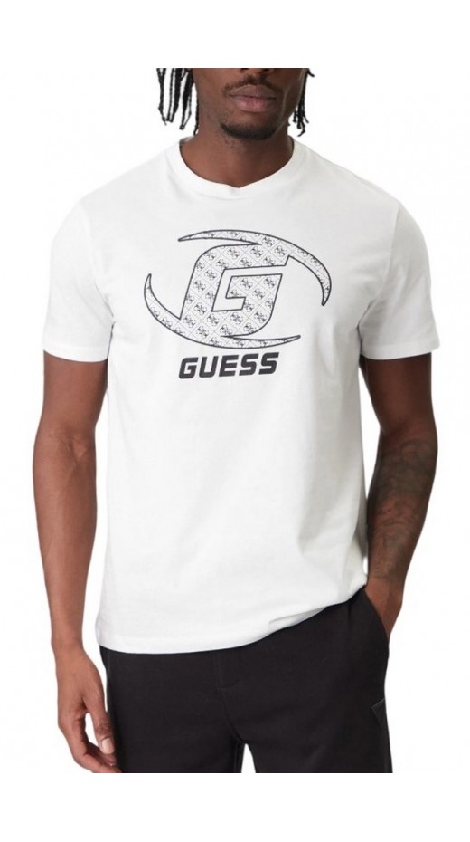 GUESS KELE CN T-SHIRT ΜΠΛΟΥΖΑ ΑΝΔΡΙΚΗ WHITE