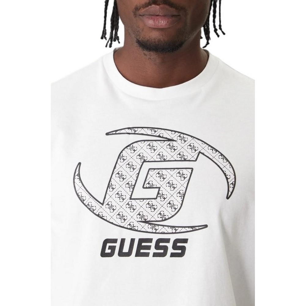 GUESS KELE CN T-SHIRT ΜΠΛΟΥΖΑ ΑΝΔΡΙΚΗ WHITE