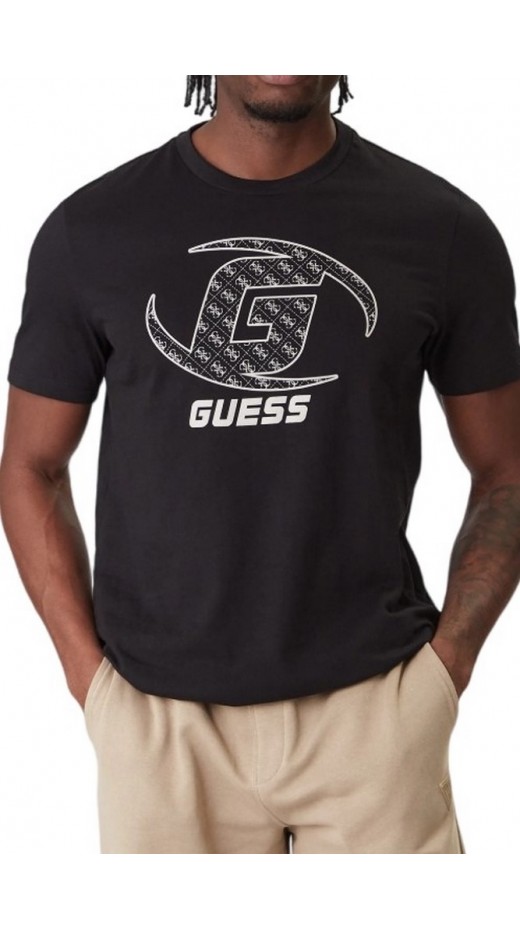 GUESS KELE CN T-SHIRT ΜΠΛΟΥΖΑ ΑΝΔΡΙΚΗ BLACK