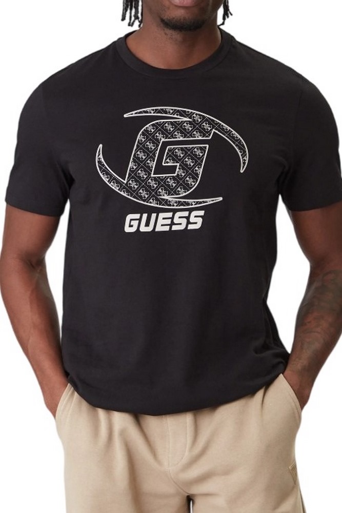 GUESS KELE CN T-SHIRT ΜΠΛΟΥΖΑ ΑΝΔΡΙΚΗ BLACK