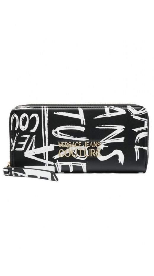VERSACE JEANS COUTURE RANGE I-SOFT ALLOVER LOGO ΑΞΕΣΟΥΑΡ ΠΟΡΤΟΦΟΛΙ BLACK/WHITE