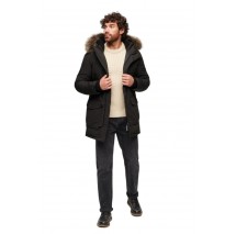 SUPERDRY EVEREST FAUX FUR HOODED PARKA ΜΠΟΥΦΑΝ ΑΝΔΡΙΚΟ BLACK