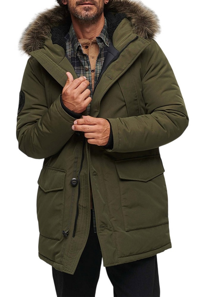 SUPERDRY D3 OVIN EVEREST FAUX FUR HOODED PARKA ΜΠΟΥΦΑΝ ΑΝΔΡΙΚΟ OLIVE