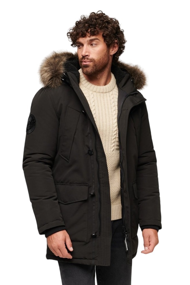 SUPERDRY D3 OVIN EVEREST FAUX FUR HOODED PARKA ΜΠΟΥΦΑΝ ΑΝΔΡΙΚΟ BLACK