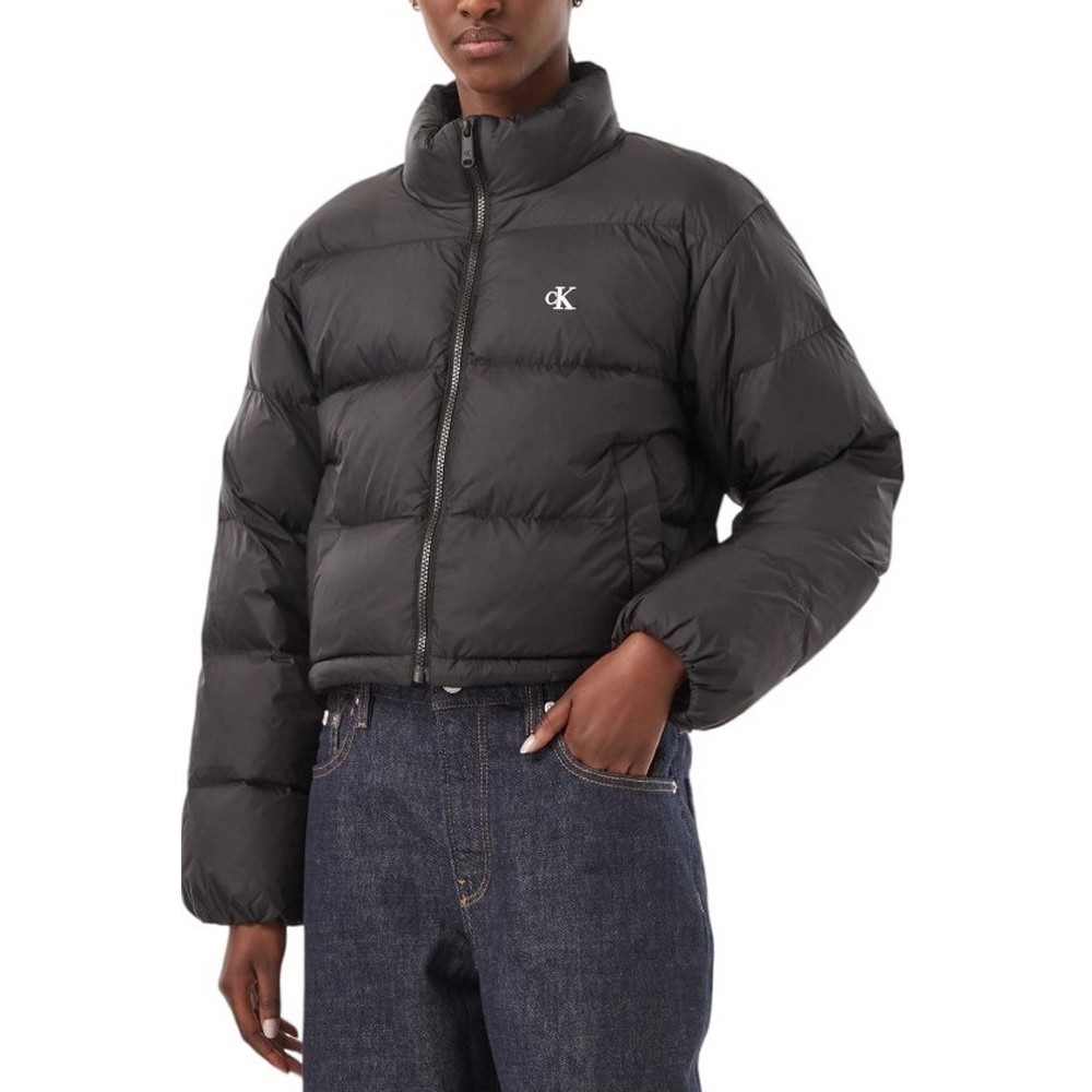 CALVIN KLEIN JEANS ESSENTIAL MW CROP PUFFER ΜΠΟΥΦΑΝ ΓΥΝΑΙΚΕΙΟ BLACK