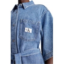 CALVIN KLEIN JEANS BOXY BELTED SHIRT DRESS ΦΟΡΕΜΑ ΓΥΝΑΙΚΕΙΟ DENIM LIGHT