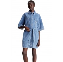 CALVIN KLEIN JEANS BOXY BELTED SHIRT DRESS ΦΟΡΕΜΑ ΓΥΝΑΙΚΕΙΟ DENIM LIGHT