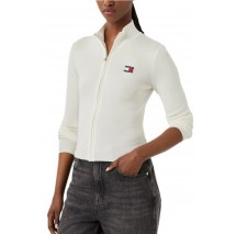 TOMMY JEANS ZIP HIGH NECK CARDIGAN EXT ΖΑΚΕΤΑ ΓΥΝΑΙΚΕΙΑ OFF WHITE