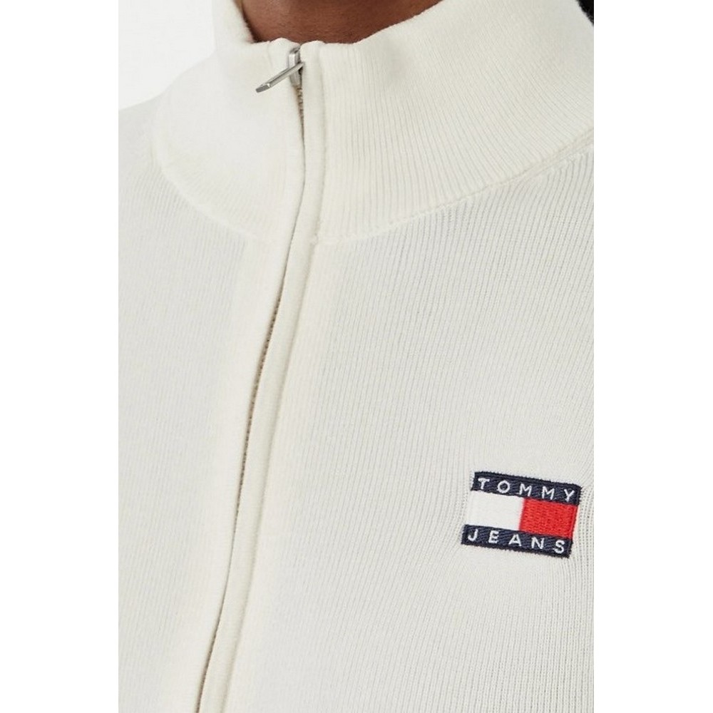 TOMMY JEANS ZIP HIGH NECK CARDIGAN EXT ΖΑΚΕΤΑ ΓΥΝΑΙΚΕΙΑ OFF WHITE