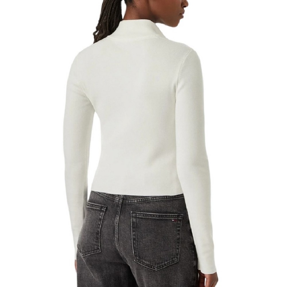 TOMMY JEANS ZIP HIGH NECK CARDIGAN EXT ΖΑΚΕΤΑ ΓΥΝΑΙΚΕΙΑ OFF WHITE