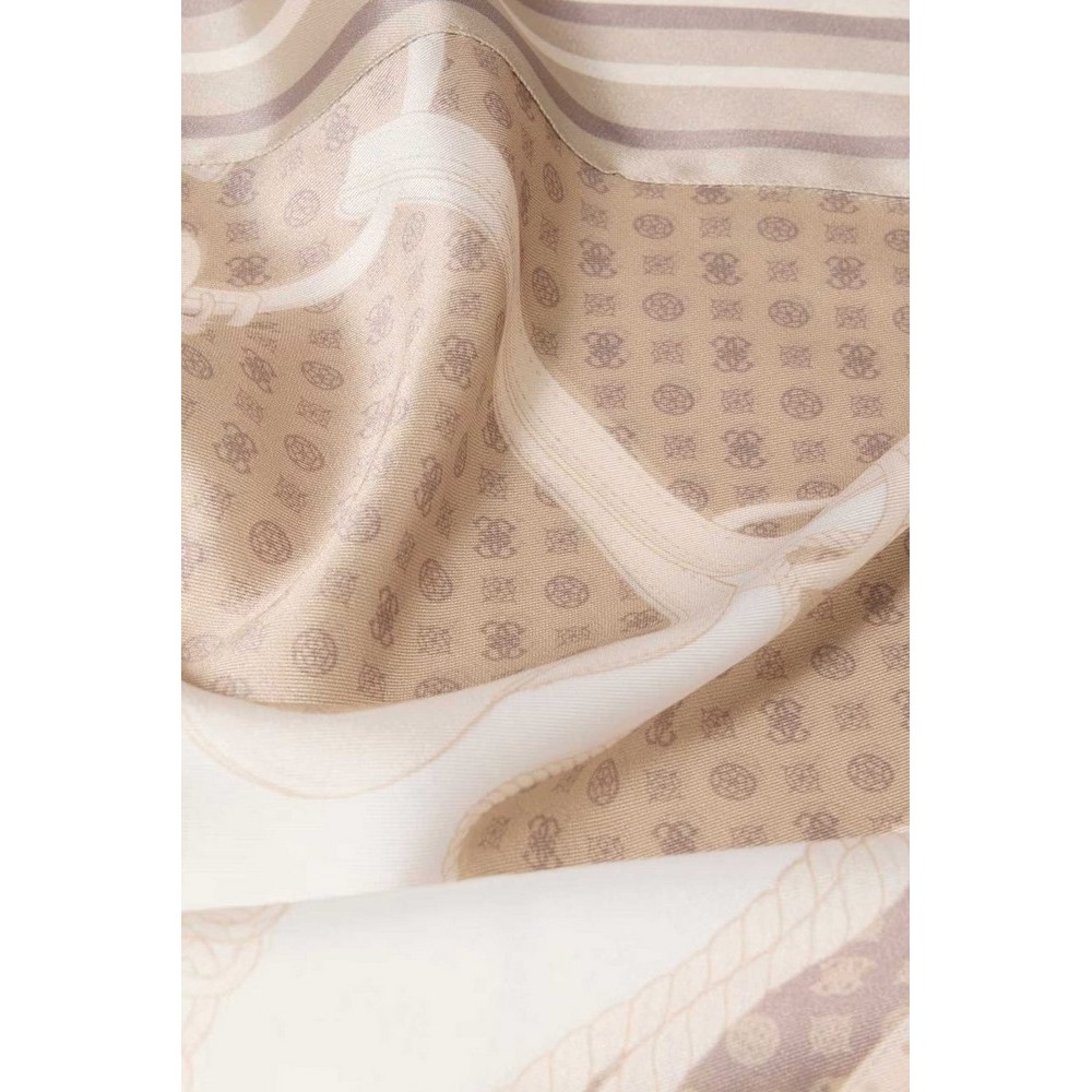 GUESS PRINTED BANDANA 70 X 70 ΑΞΕΣΟΥΑΡ ΜΑΝΤΟ ΓΥΝΑΙΚΕΙΟ TAUPE